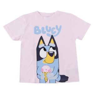 T-Shirt de Menina Manga Curta Rosa Claro Bluey Ice Cream 4A (104Cm)