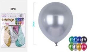 Blister 4 Balões Látex Metálicos 30Cm