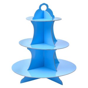 Suporte Cartão Cupcakes 3 Camadas 30x34.5x30Cm - Azul