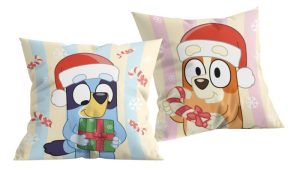 Almofada Decorativa Natal Dupla Face Bluey-Bingo Gift 40x40Cm