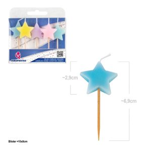 Blister 5 Velas Coloridas Pastel