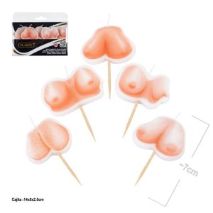 Blister 5 Velas Seios 7Cm