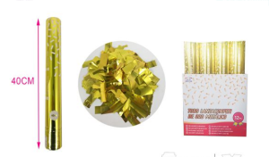 Lança Confetis Tiras 40Cm - Dourado
