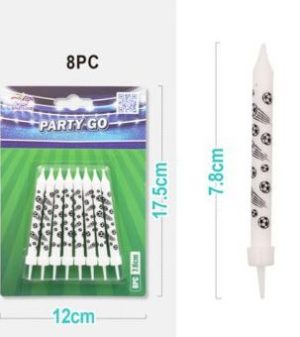 Blister 8 Velas Futebol 7.8Cm