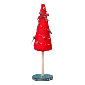 Árvore de Natal Decorativa Vermelha 8,5x8,5x30Cm