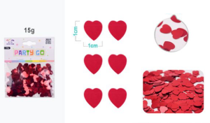 Blister 15Gr Confetis Corações Vermelhos 1cm