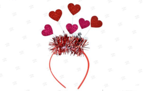 Bandolete Vermelha Corações Glitter Valentine´s