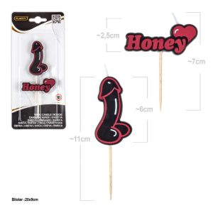 Blister 2 Velas Honey 7-10Cm - Pénis