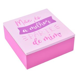 Caixa MDF Dia da Mãe 14.8x14.8x6cm