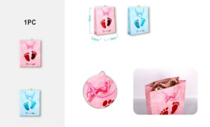 Saco Papel Baby Pezinhos 24x8.5x18Cm