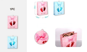 Saco Papel Baby Pezinhos 32x10x26cm