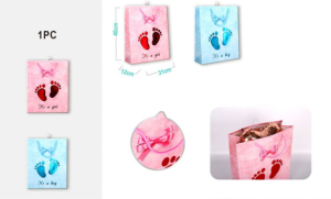 Saco Papel Baby Pezinhos 40x12x31cm