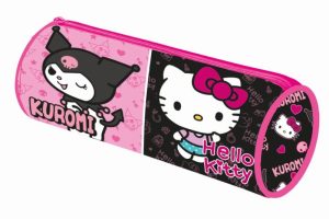 Estojo Simples Redondo Hello Kitty & Kurumi 23Cm