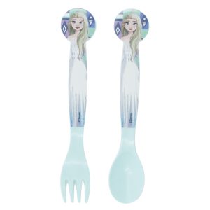 Conj. 2 Talheres (Colher e Garfo) Plástico Frozen - Ice Magic