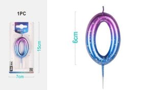 Vela de Aniversário 6Cm Roxo-Azul Glitter Gradiente