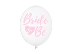 Blister 6 Balões Látex Transparentes Bride to Be 30Cm