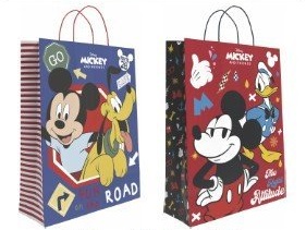 Saco Papel Asa Torcida Mickey 24x10x32Cm