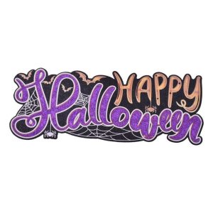 Placa de Porta Halloween Glitter 57x21Cm