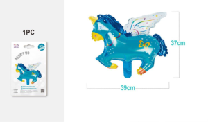 Balão Foil Unicórnio Azul 39x37Cm