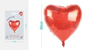 Balão Foil Coração Vermelho 60Cm