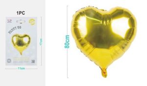 Balão Foil Coração Dourado 80Cm
