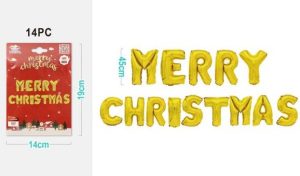 Balão Foil Merry Christmas Dourado 45Cm (cada Letra)