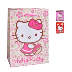Saco Papel Presente Pequeno Hello Kitty 13x8x18Cm