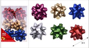 Conj. 6 Laços Brilhantes Coloridos 6.2Cm