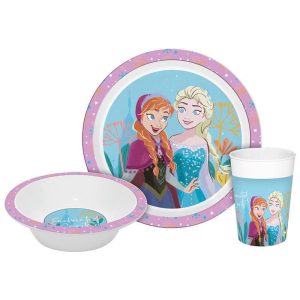 Conj. Prato de Jantar 21Cm, Tijela 14Cm e Copo 200Ml Disney Frozen Enchanted (próprio para Microondas)