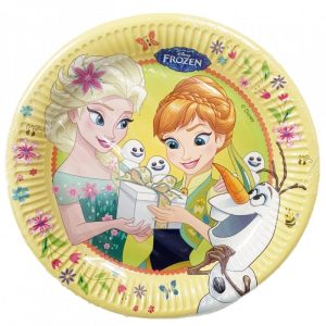 Conj. 8 Pratos Papel 23Cm Frozen Fever