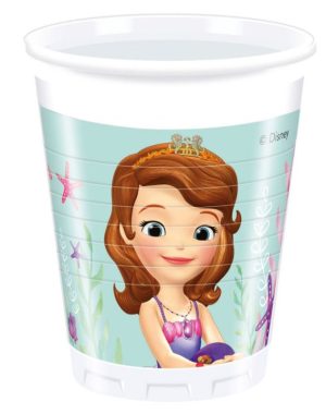 Conj. 8 Copos Plástico Princesa Sofia Pearl of the Sea 200Ml
