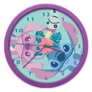 Relógio de Parede Disney Stitch Angel & Scrump Island 25cm