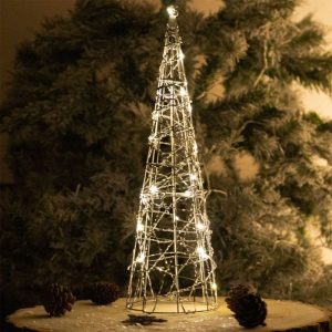 Árvore Cone de Natal Led Prateada