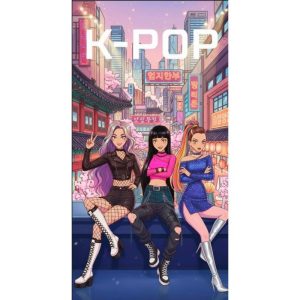 Toalha de Praia K-POP City Microfibra 70x140Cm 100% Poliester