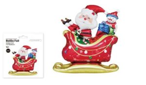 Balão de Natal Foil Pai Natal Trenó 79Cm