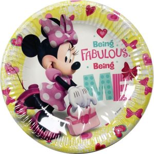 Conj. 8 Pratos Papel 20Cm Minnie Happy Helpers Disney