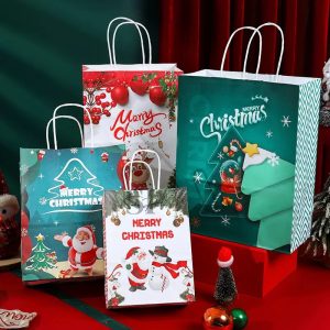 Saco Papel Natal Asa Torcida 26x33x12Cm