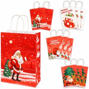 Saco Papel Natal Asa Torcida 26x32x12Cm