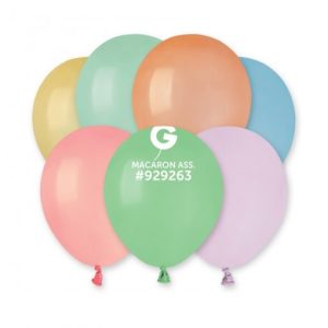 Saco 100 Balões Latéx 5'' (12cm) GEMAR - sortido macaron