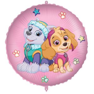 Balão Foil Redondo Patrulha Pata Skye e Everest Cute 46Cm