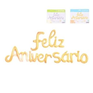Balao Foil Feliz Aniversário