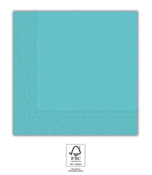 Conj. 20 Guardanapos Papel Lisos Azul 33x33Cm