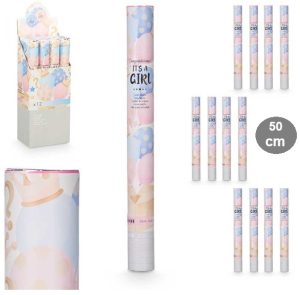 Lança Confetis Revelação de Género 50Cm - Rosa