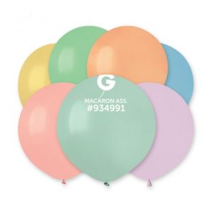 Saco 25 Balões Latéx 19'' (48cm) GEMAR - Sortido Macaron