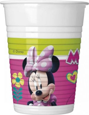 Conj. 8 Copos Plástico Minnie Happy Helpers Disney 200Ml