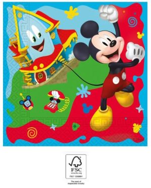 Conj. 20 Guardanapos Mickey Rock The House Disney 33x33Cm