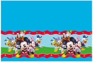 Toalha Mesa Plástico Mickey Rock The House 120x180Cm Disney
