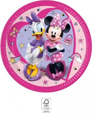 Conj. 8 Pratos Papel 20Cm Minnie Junior Disney - 23cm