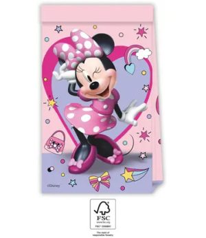 Conj. 4 Sacos Papel Minnie Junior Disney 22x13x7.2Cm