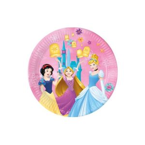 Conj. 8 Pratos Papel 23Cm Princesas Disney